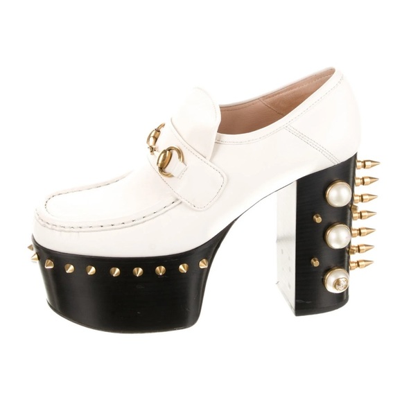 Gucci Vegas Pearl Studded Platforms - Picture 1 of 16